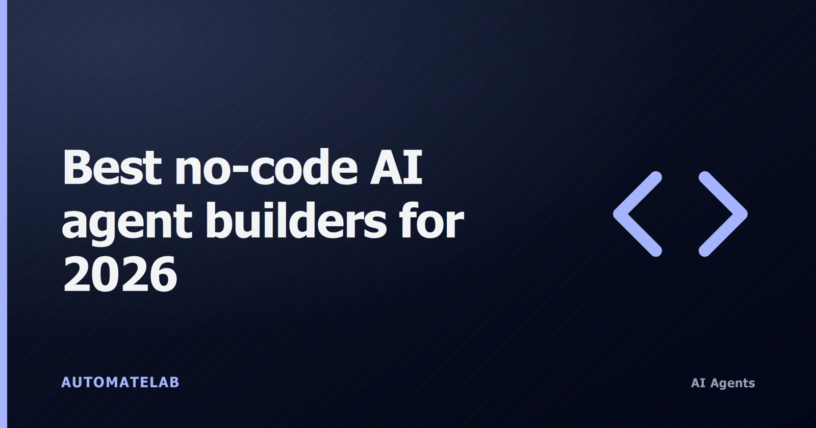 Title card: Best no-code AI agent builders for 2026 on AI Agents cluster background