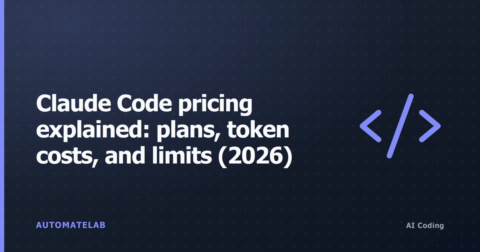 Title card: Claude Code pricing explained - plans, token costs, and limits 2026