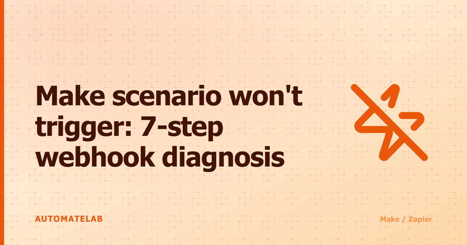 Make scenario won't trigger: 7-step webhook diagnosis - make-zapier cluster feature image
