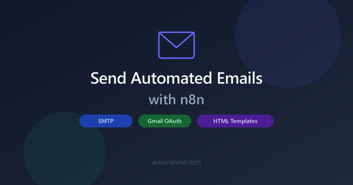 n8n email automation: SMTP, Gmail OAuth, and HTML templates